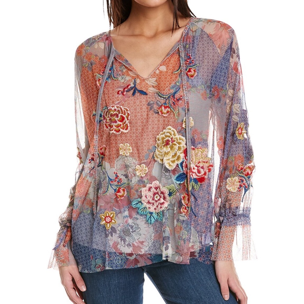 Johnny Was Calliope Mesh Blouse
